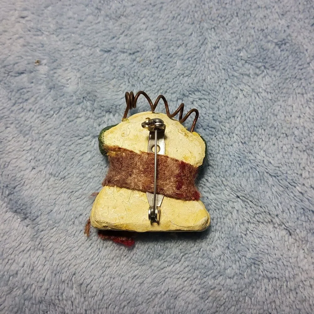 NEW Primitives by Kathy Sylvia Anderson Snowman Pin Brooch Wire Hair Scarf 2